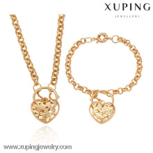63195-Xuping 18K chapado en oro mujer conjunto de joyas con estilo de forma de corazón